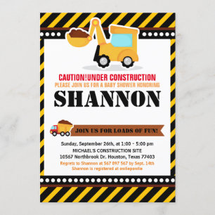 SOUS CONSTRUCTION Baby shower Invitation