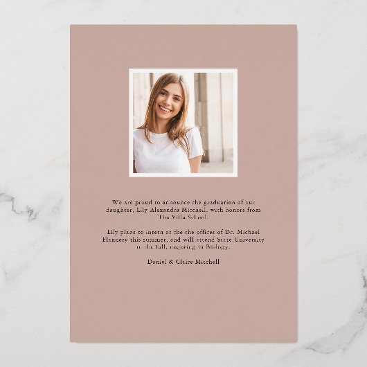 Sous-couche | Faire-part d'obtention d'une licence (Verso)