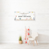 Sous la bannière de bienvenue du Baby shower de la (En situation)