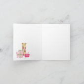 Sous la carte de Noël Arbre Rétro - Rose (Intérieur)