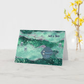 Sous la carte de note bleue Sea Blank (Fleur jaune)