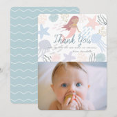 Sous la Carte de remerciements de sirène de la pea (Devant / Derrière)