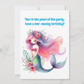 Sous La Carte De Voeux D'Anniversaire De La Sirène (Devant)