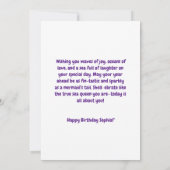 Sous La Carte De Voeux D'Anniversaire De La Sirène (Dos)