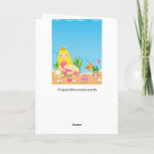 Sous la carte de voeux de sirène bordée de mer (Dos)