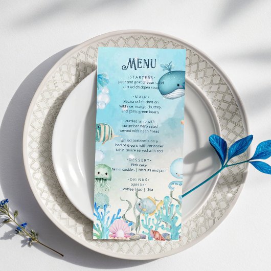Sous la carte du Baby shower bleu marine