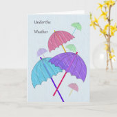 Sous la carte Météo avec parapluies colorés (Fleur jaune)