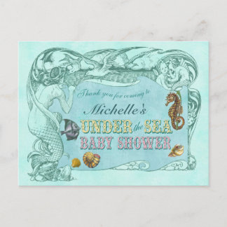 Sous la carte postale Baby shower de mer Merci