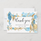 Sous la carte Sea Blue & Gold Merci (Devant)