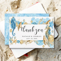 Sous la carte Sea Blue & Gold Merci