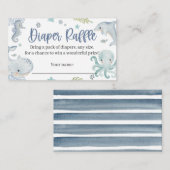 Sous la carte Sea Diaper Raffle Card pour un garço (Devant / Derrière)