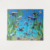 Sous La Fête De La Mer Bubbly Contexte Tapisserie (Devant (Horizontal))