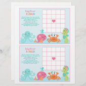 Sous la feuille "Baby shower Bingo" de la baleine (Devant / Derrière)