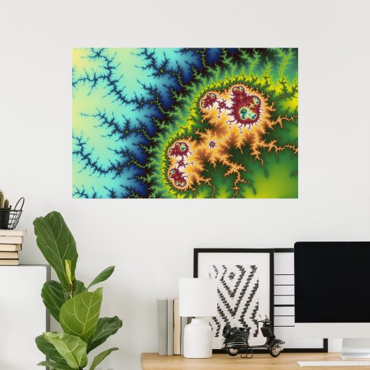 Sous La Forêt - Affiche Fractale (Bureau à domicile)