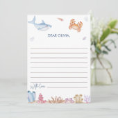 Sous la mer 1er Anniversaire heure Carte pour note (Debout devant)