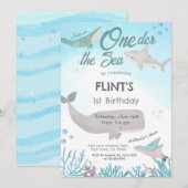 Sous la mer 1er anniversaire Invitation (Devant / Derrière)