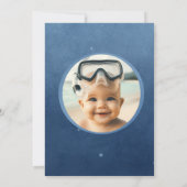 Sous la mer 1er anniversaire Invitation avec photo (Dos)