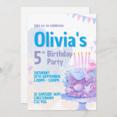 Sous la mer 5e anniversaire de fête Invitation (Devant / Derrière)