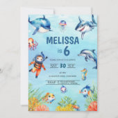 Sous la mer 6e anniversaire Invitation (Devant)