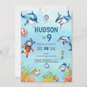 Sous la mer 9e anniversaire Invitation (Devant)