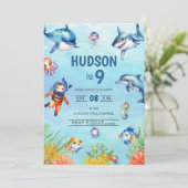 Sous la mer 9e anniversaire Invitation (Debout devant)