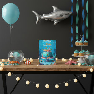 Sous la mer Anniversaire de fête Invitation Coral 
