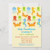 Sous la mer Anniversaire Invitation Créatures (Devant)
