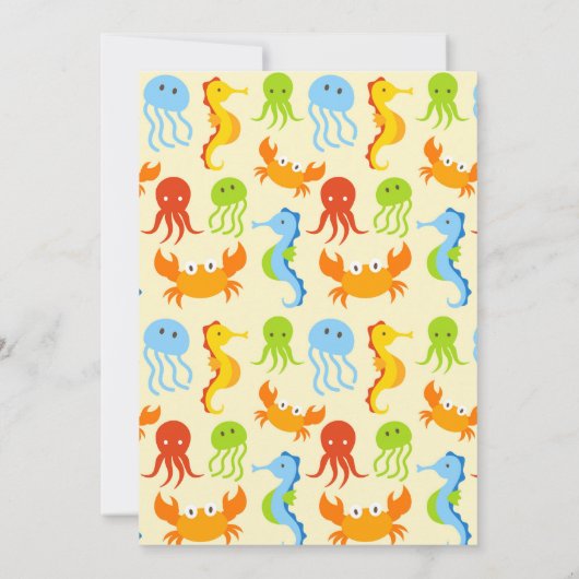 Sous la mer Anniversaire Invitation Créatures (Dos)