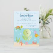 Sous la mer Baby Boy Shower Invitations (Debout devant)