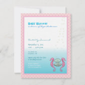 Sous la mer Baby Girl Douche Faire-part (Devant)