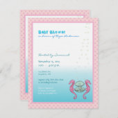 Sous la mer Baby Girl Douche Faire-part (Devant / Derrière)