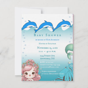Sous la mer Baby Girl Douche Faire-part