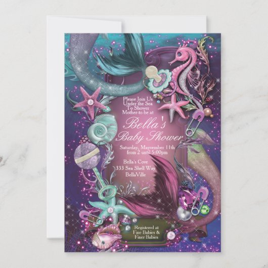 Sous la mer Baby Shower Invitations (Devant)