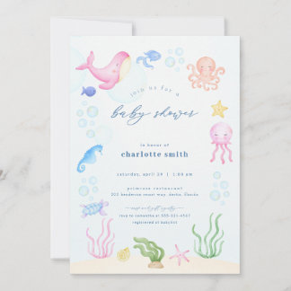 Sous la mer Baby Shower Invitations Ocean Beach
