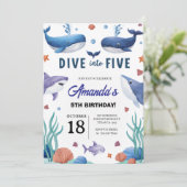 Sous la mer Baleine et requin Invitation d'anniver (Debout devant)