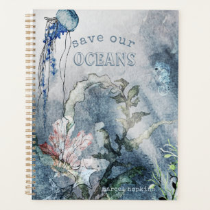Sous la mer Créatures aquarelle scène