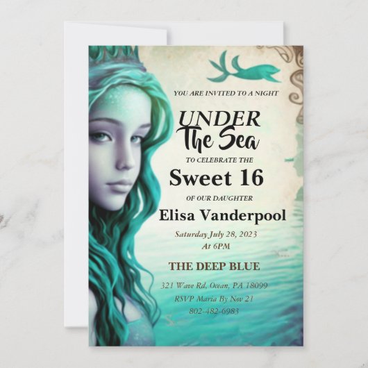 Sous la mer douce 16 Invitation (Devant)