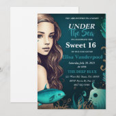 Sous la mer douce 16 invitations (Devant / Derrière)