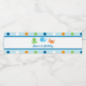 Sous la mer/ Étiquette d'eau de baleine (Étiquettes simples)