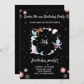 Sous la mer fête anniversaire Invitation (Devant / Derrière)