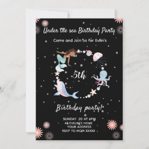 Sous la mer fête anniversaire Invitation