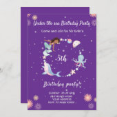 Sous la mer fête anniversaire Invitation (Devant / Derrière)