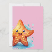 Sous la mer Girl Anniversaire Invitation rose (Dos)