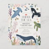 Sous la mer Hommes et femmes Invitation d'annivers (Devant / Derrière)