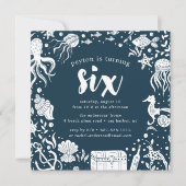 Sous la mer | Invitation à la fête du sixième anni (Devant)