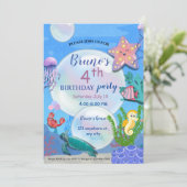 Sous la mer Invitation d'anniversaire (Debout devant)