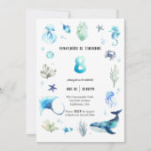 Sous la mer Invitation d'anniversaire 8 (Devant)