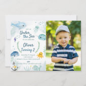 Sous la mer Invitation d'anniversaire avec photo (Devant)