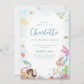 Sous la mer, Invitation d'anniversaire de Sirène (Devant)