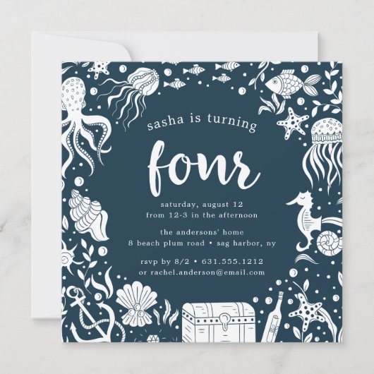 Sous la mer | Invitation de fête d'anniversaire (Devant)
